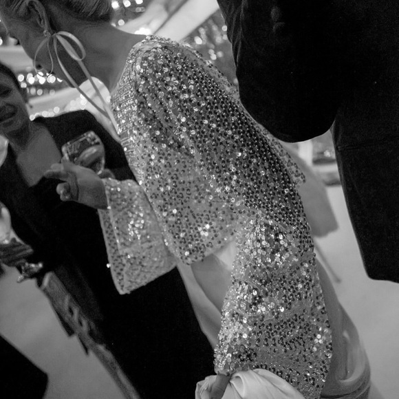 Shona Joy Sequin Embellished Blouse - Silver and Cream - Picture 3 of 6